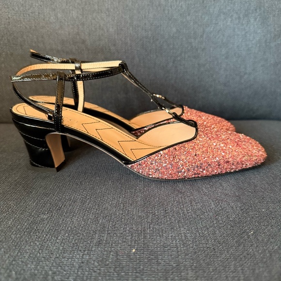 New Gucci SLINGBACK PUMP WITH DOUBLE G size 38, US 8 pink sparkling - Picture 4 of 15